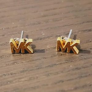 Michael Kors Gold MK stud earrings